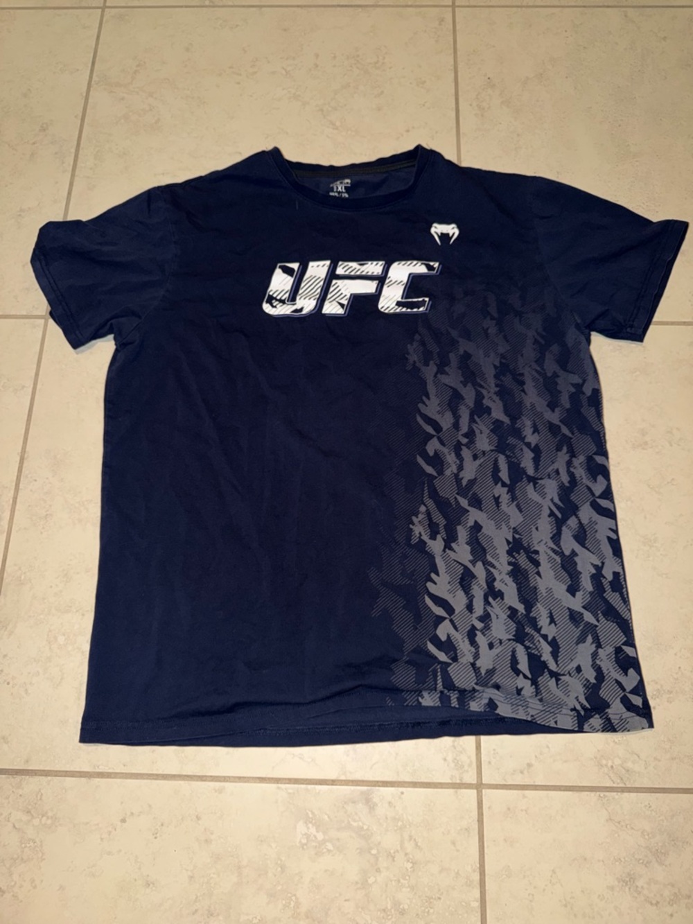 UFC x Venum Navy Blue Graphic Training T-Shirt - Size XL